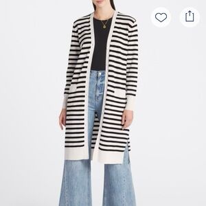 Striped Black and White Women's Cardigan